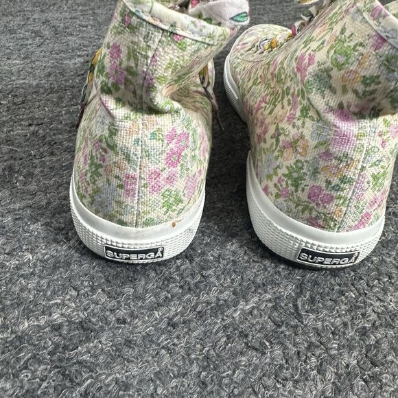 Loveshackfancy X Superga Floral High Top Sneakers Women 10.5 Floral Strawberry - Picture 3 of 16
